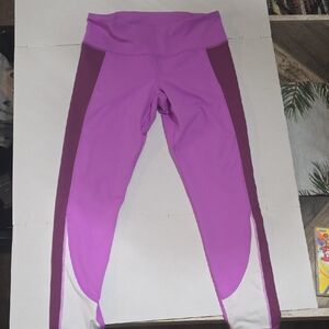 Womens Large Under Armour Purple/White Leggings